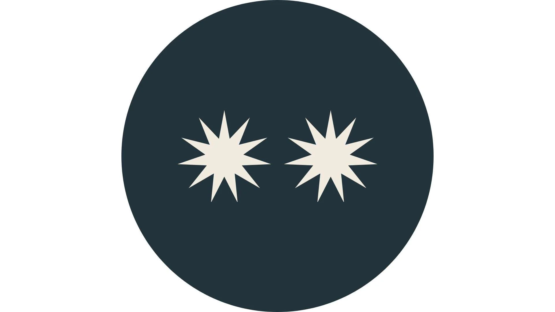 Black circle with two white starbursts inside, aligned horizontally. Icon for the Standard MLS real estate photography package provided by Lumora Media.