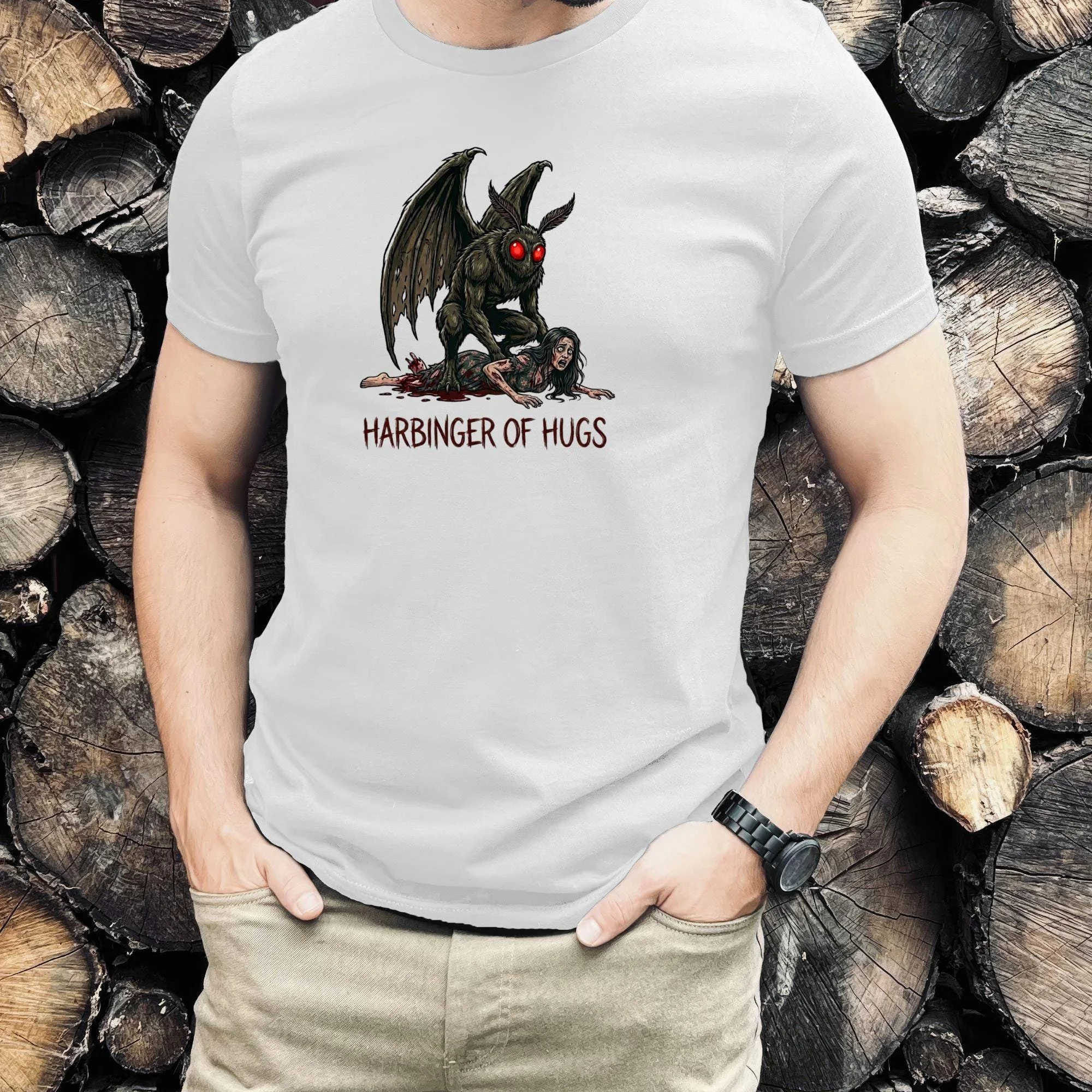 Mothman Cryptid Collection Tee Spooky Creepy Horror Graphic TShirt