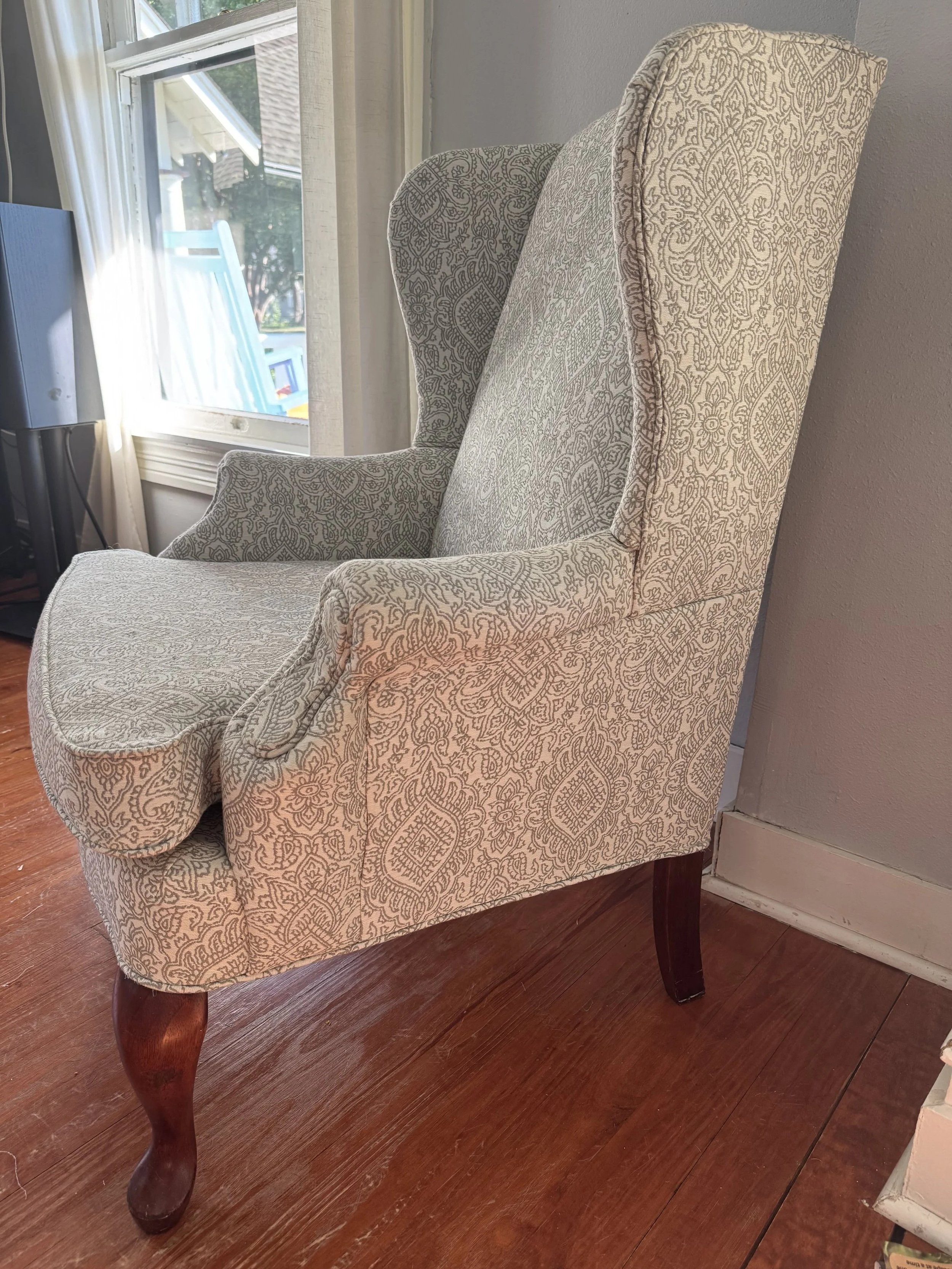 Cream Medallion Wingback &mdash; in home