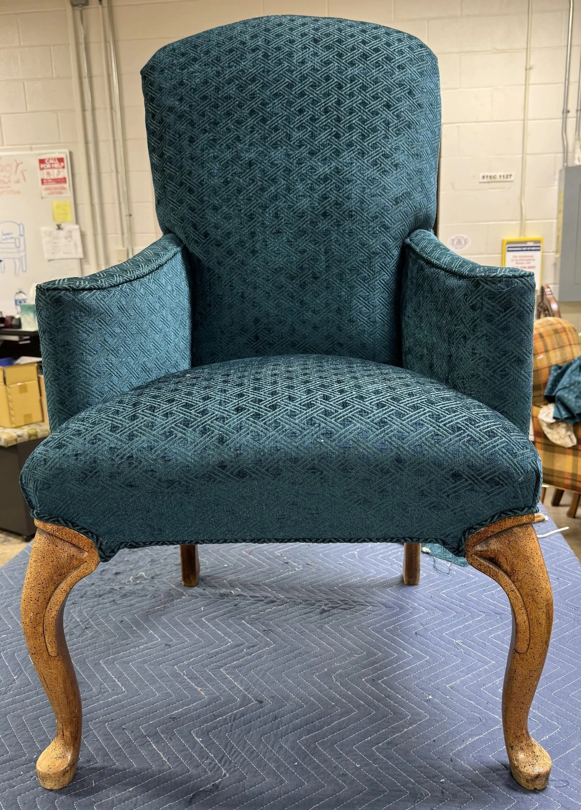 Teal Geometric Armchair &mdash; hero