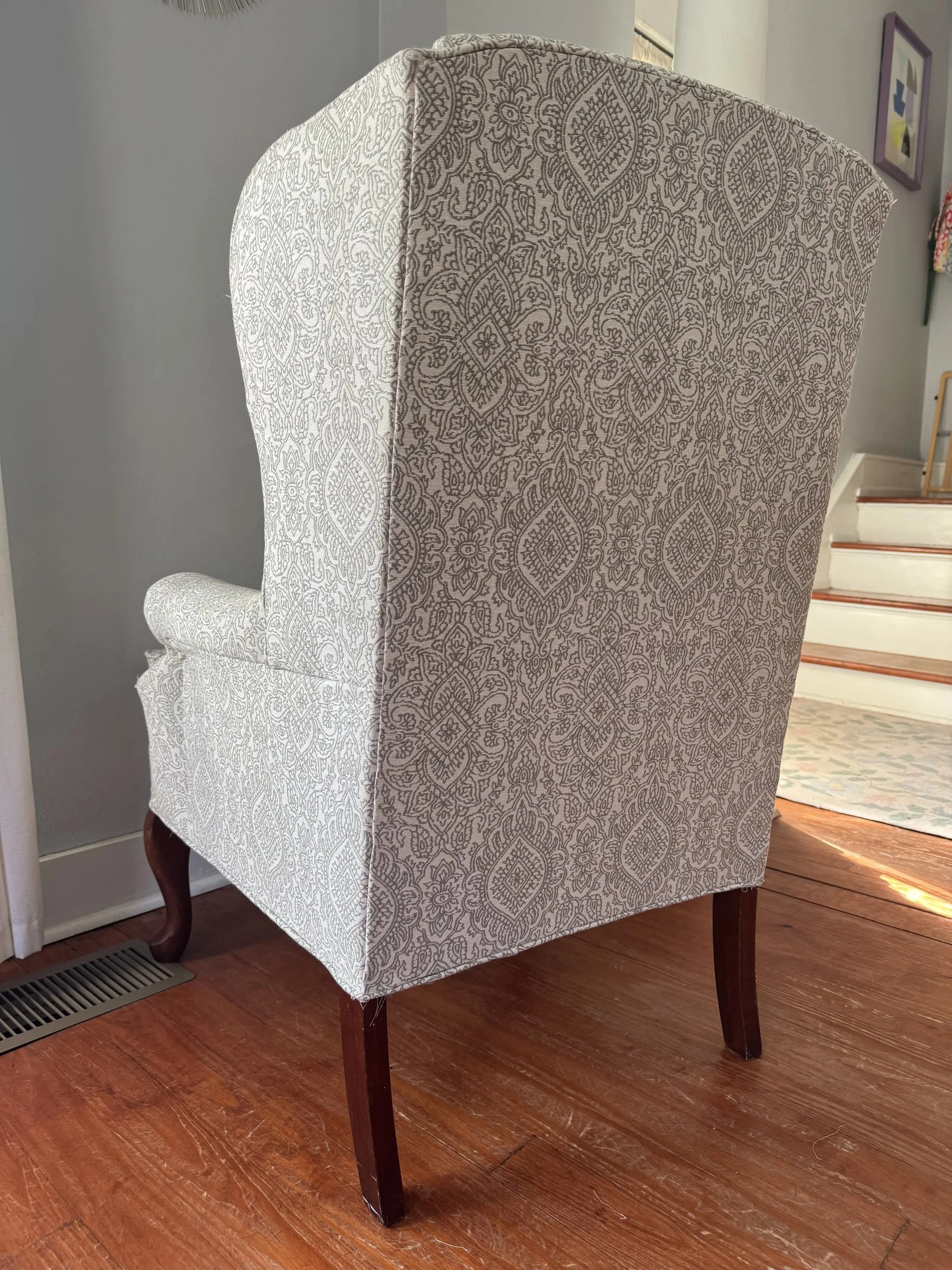 Cream Medallion Wingback &mdash; corner
