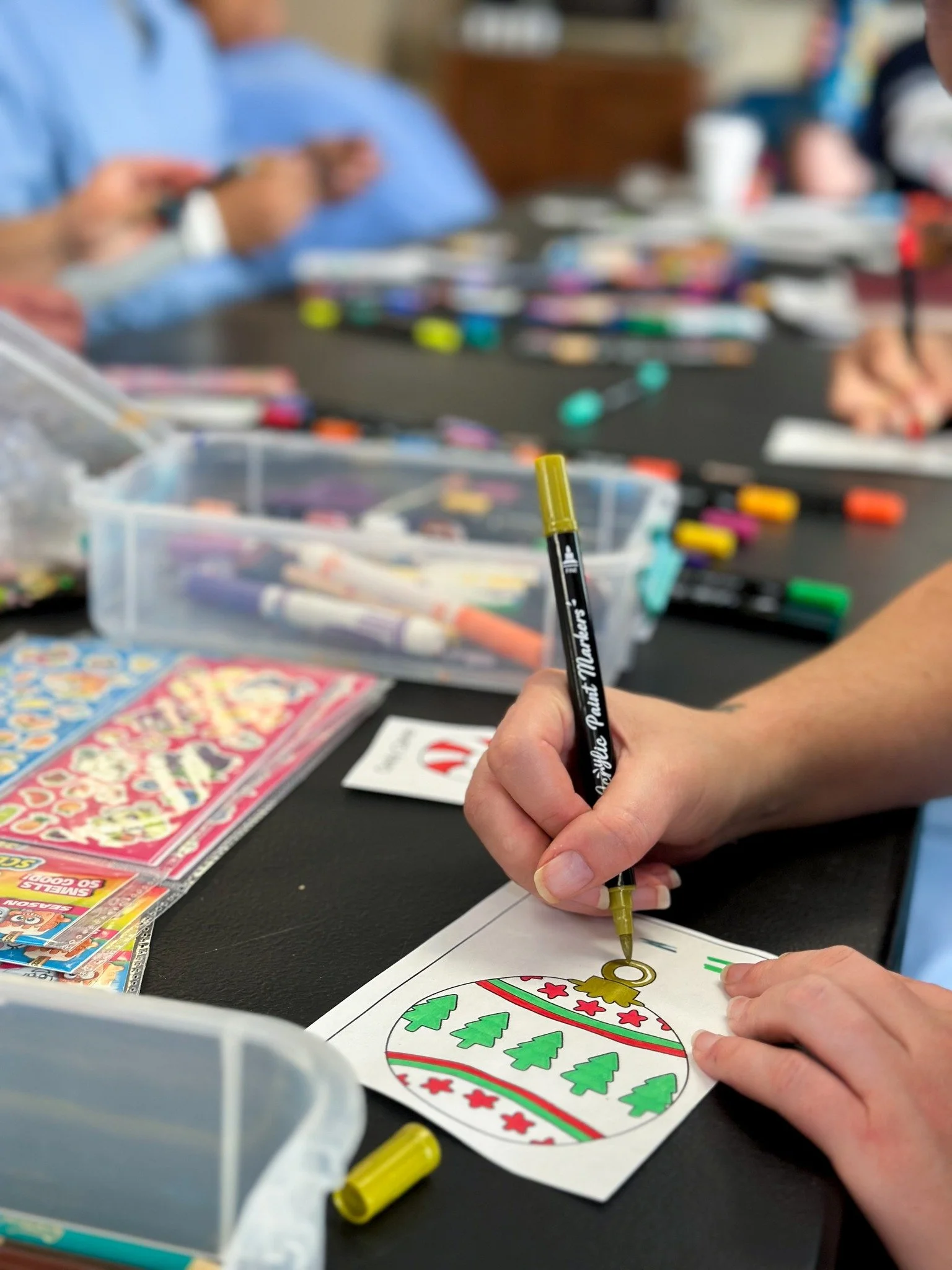 Our patients have been getting into the holiday spirit through some festive arts and crafts, including making their own ornaments. With paint pens, glitter, sequins, and lots of Christmas designs to choose from, there were plenty of laughs and creati