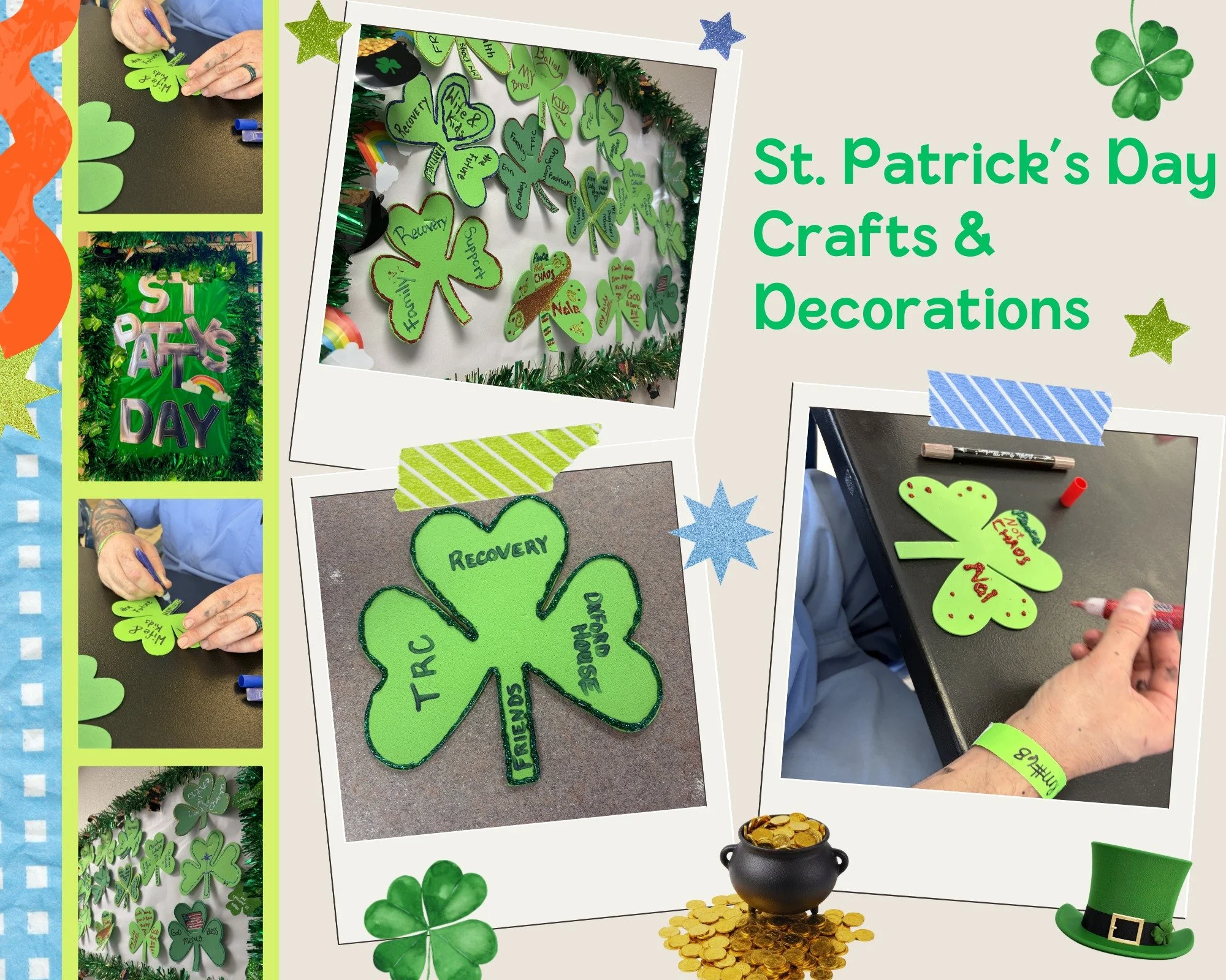 🍀Happy St. Patrick's Day!🍀

Our patients have spent a few weeks creating four-leaf clovers filled with the people, goals, and motivations that inspire their recovery. Now they&rsquo;re decorating our halls as daily reminders of why this journey mat