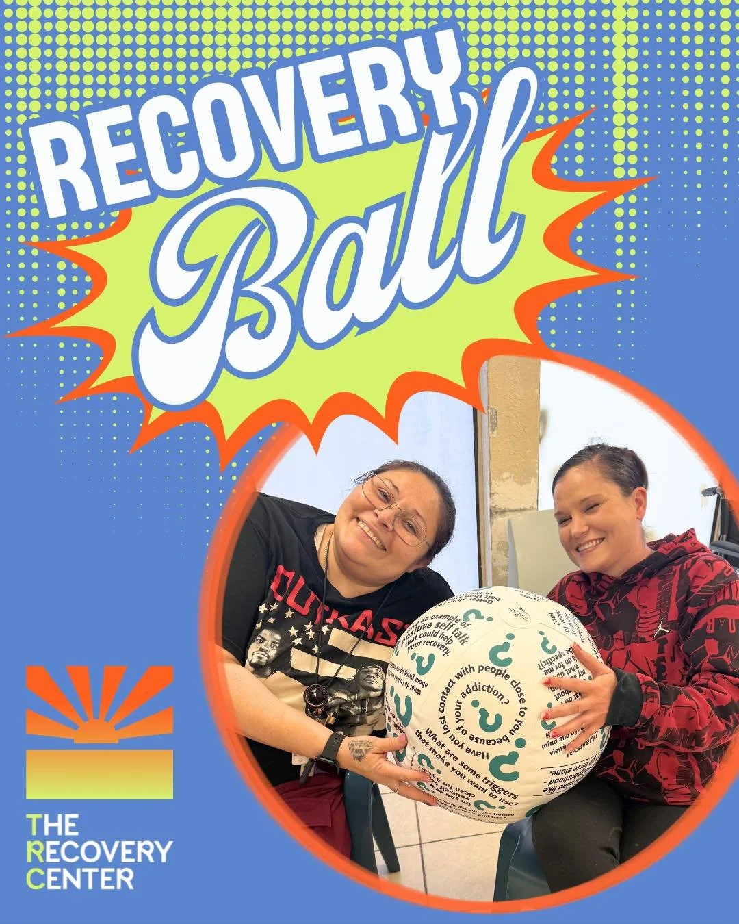 Our RTs getting ready for one of our favorite group tools&mdash;the Recovery Ball 🏀

Patients toss it around, and wherever their hands land, that&rsquo;s the prompt they respond to. It&rsquo;s a simple way to get conversations going, open up about t