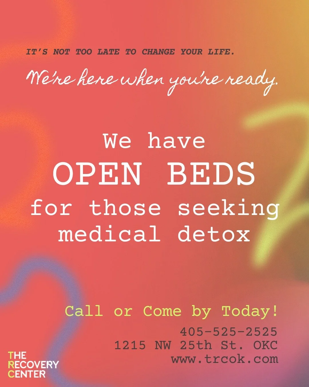 Open Beds Available 💙

We accept Medicaid and also serve uninsured individuals who qualify as low-income. If you or a loved one needs help getting started with recovery, you can give us a call, fill out our online form and we'll call you back, or co