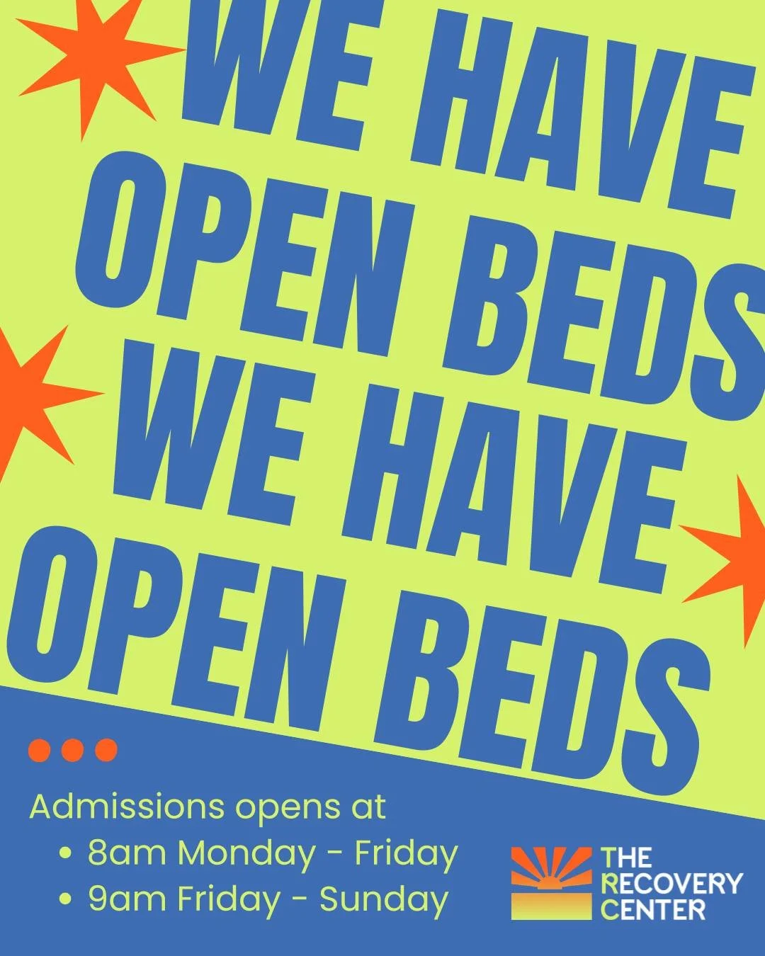 Open Beds Available 💙

If you or someone you love is ready to take that first step toward recovery, we&rsquo;re here to help. Detox can be overwhelming to face alone, but our team is ready to walk alongside you through the process with care, support