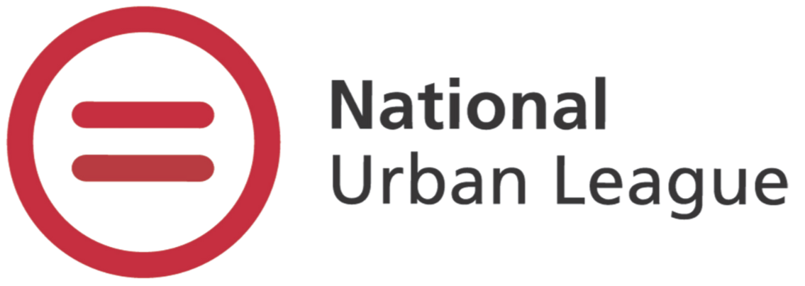 Logo of the National Urban League featuring a red circular emblem with three horizontal lines inside and the organization name to the right.