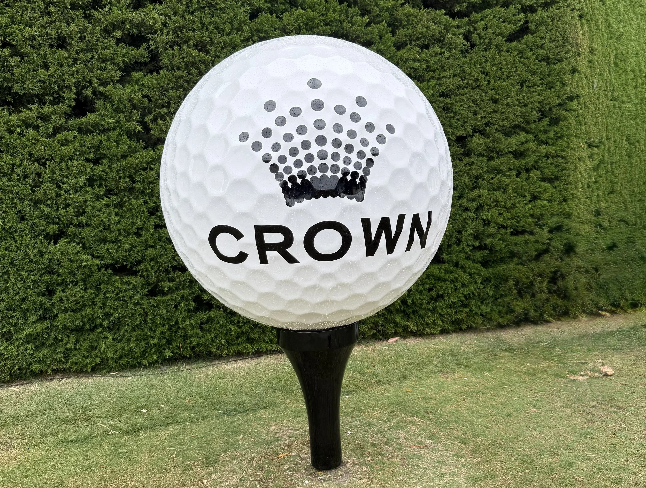 Crown Resorts branding takes center stage at Royal Melbourne, showcasing Melbourne’s leading hospitality partner.