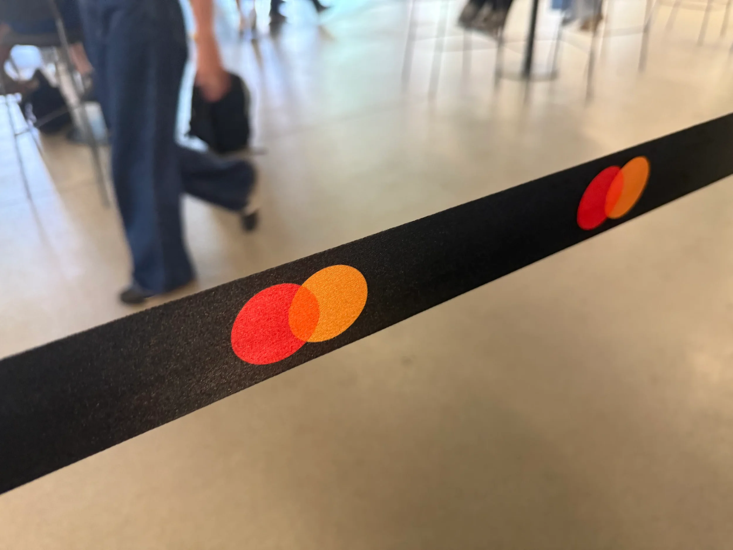 Mastercard on queuing ribbon at the Australian Open 2026