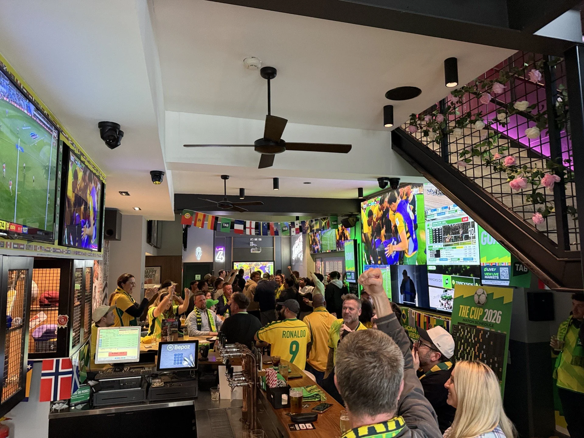 Melbourne’s pubs were a sea of green and gold on Sunday for Australia v Turkey in the World Cup