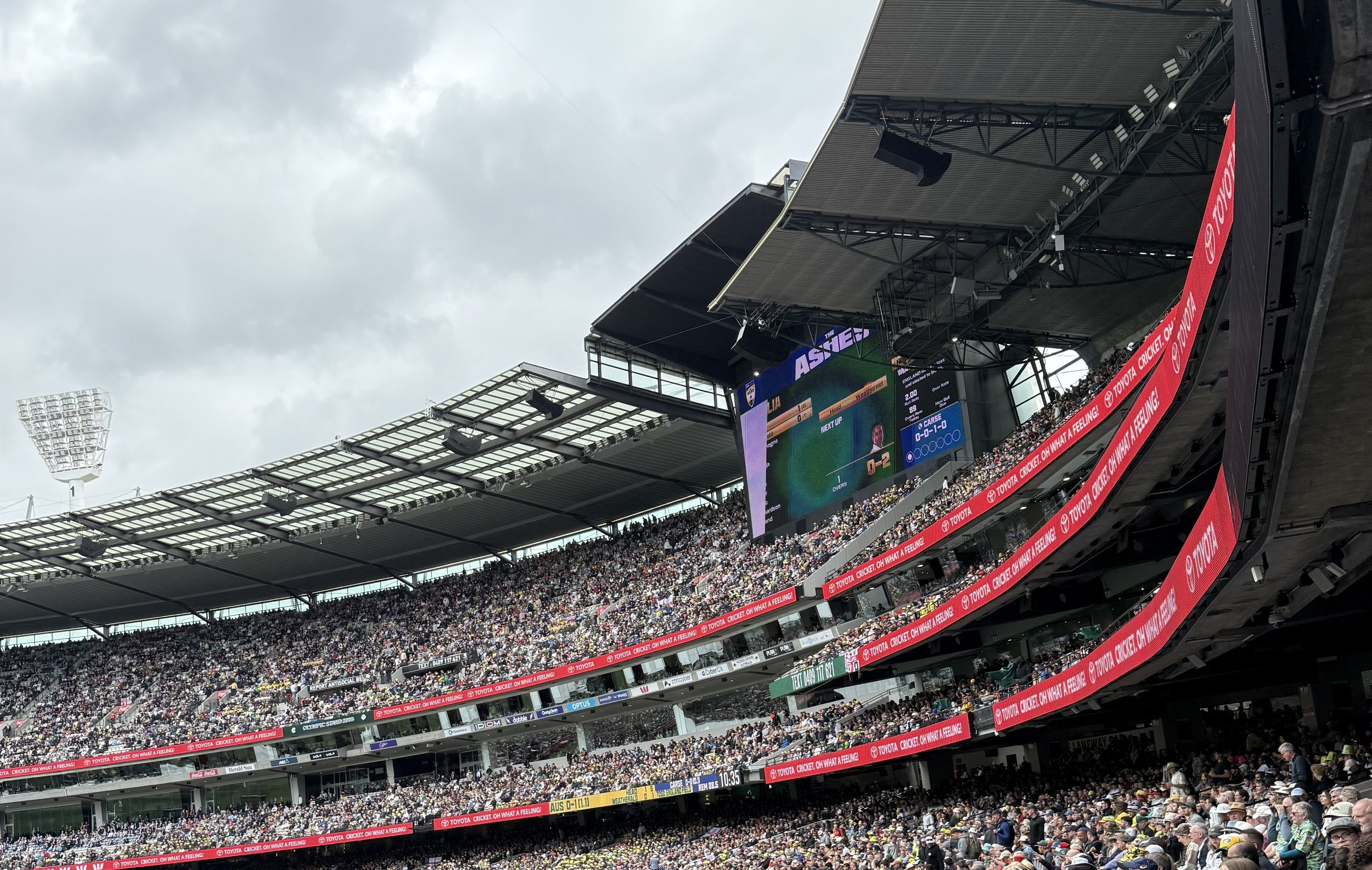 Toyota LED branding at the Boxing Day Test