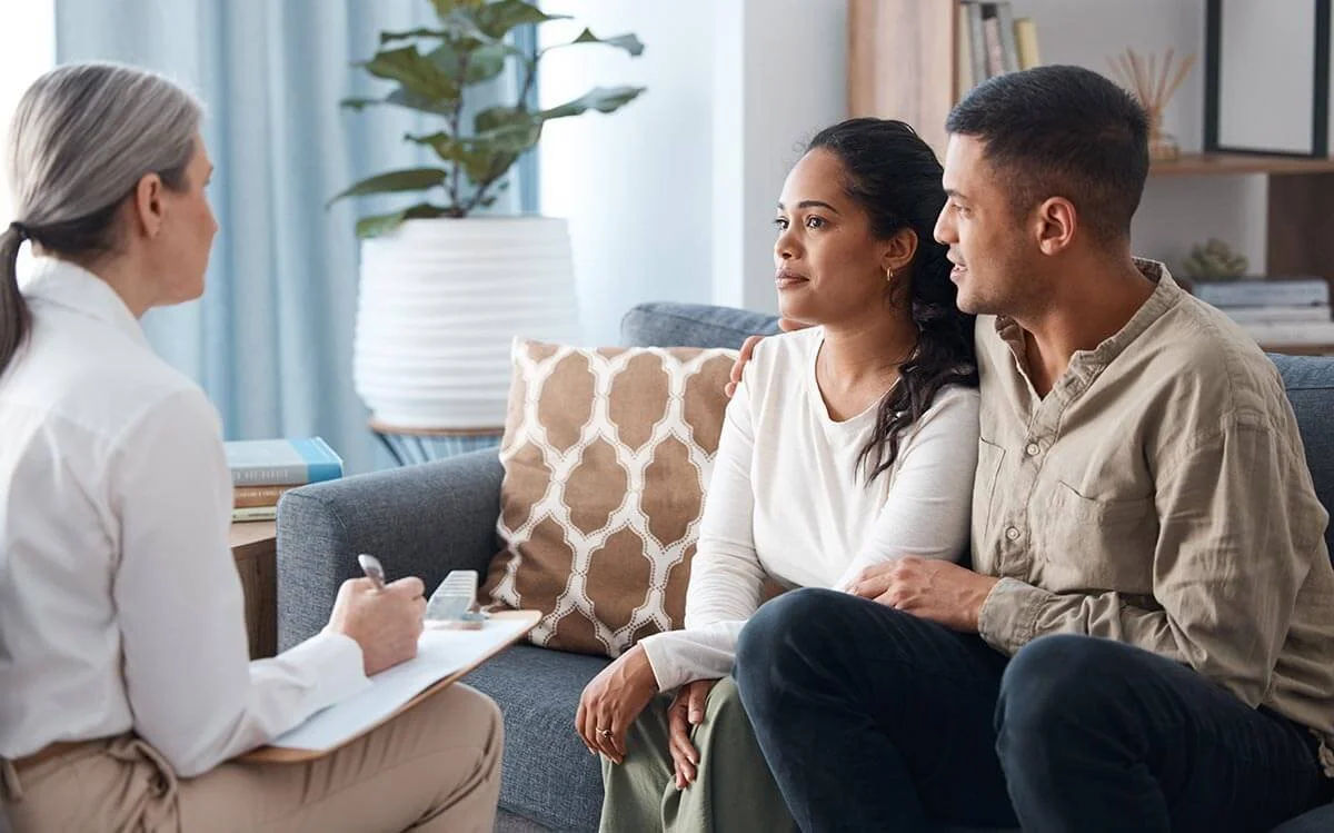 A couple participating in counselling