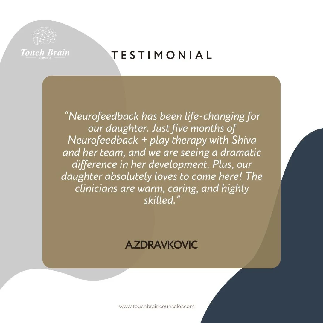 Thank you so much for taking the time to share your experience with Touch Brain Counselor. We&rsquo;re truly grateful for your kind words and trust in our team. 

Our goal is always to provide compassionate, personalized care in a supportive environm