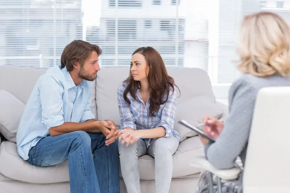 A couple participating in a counselling session