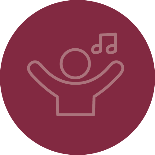 Icon of a person in worship for a women's only mentoring program.