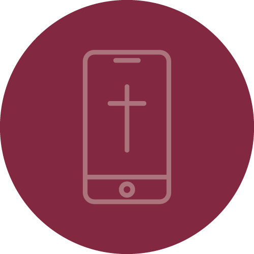 Icon of a phone for a non-denominational online women's group.