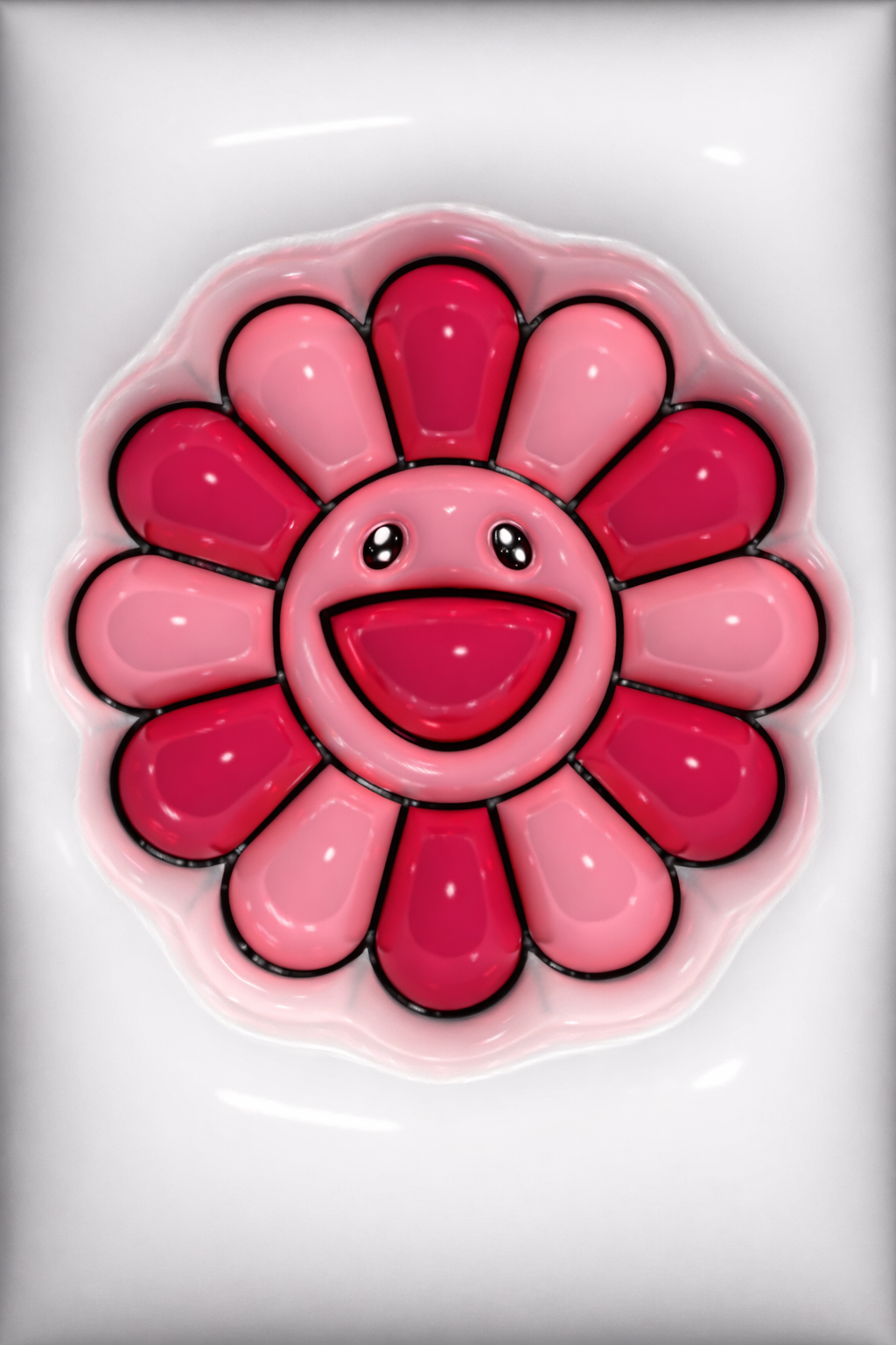 Murakami Pink Flower Wall Art.png