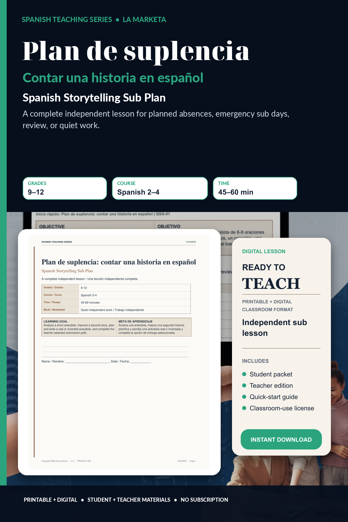 Spanish Storytelling Sub Plan | Independent Preterite & Imperfect Lesson
