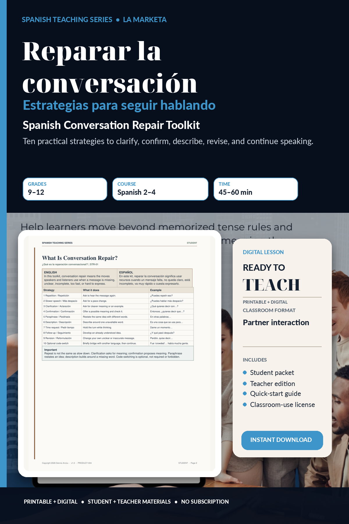 Spanish Conversation Repair Toolkit | Speaking Strategies for Spanish 2-4