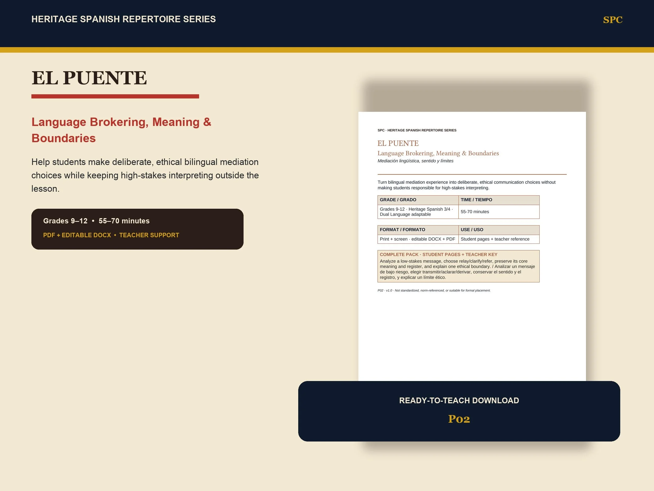 EL PUENTE | Heritage Spanish Language Brokering Lesson