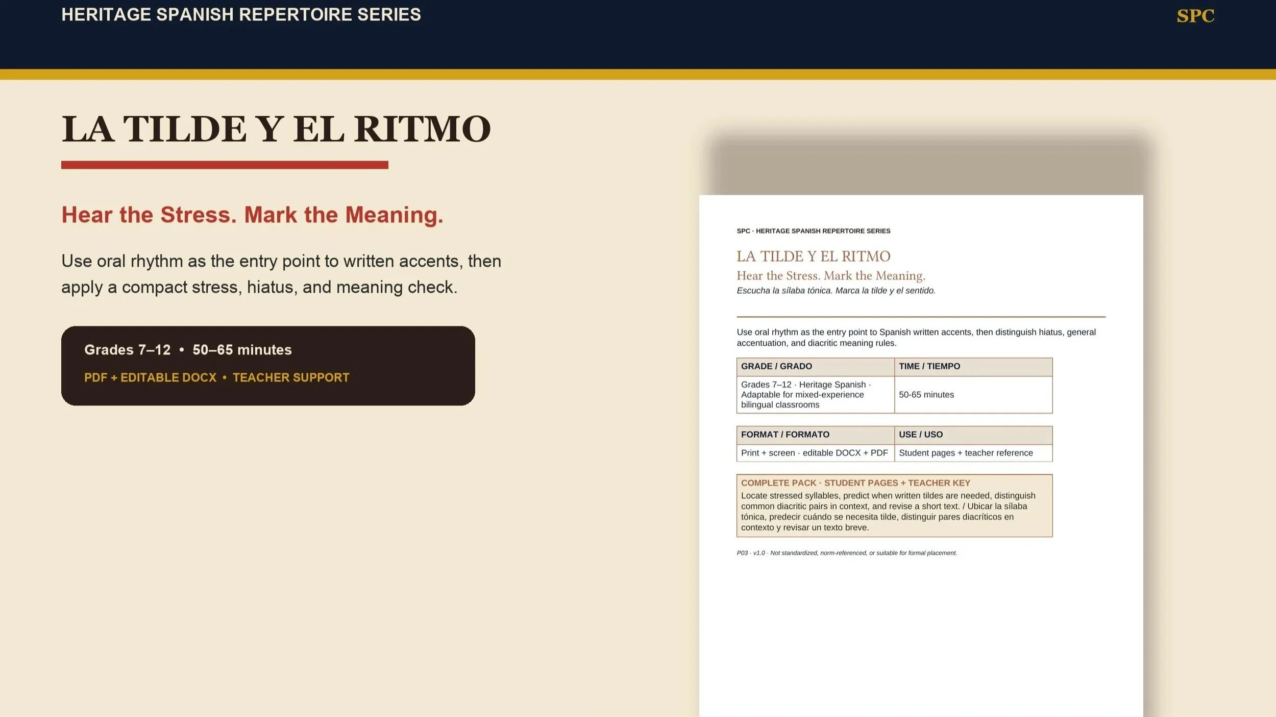 LA TILDE Y EL RITMO | Spanish Accent Marks Lesson
