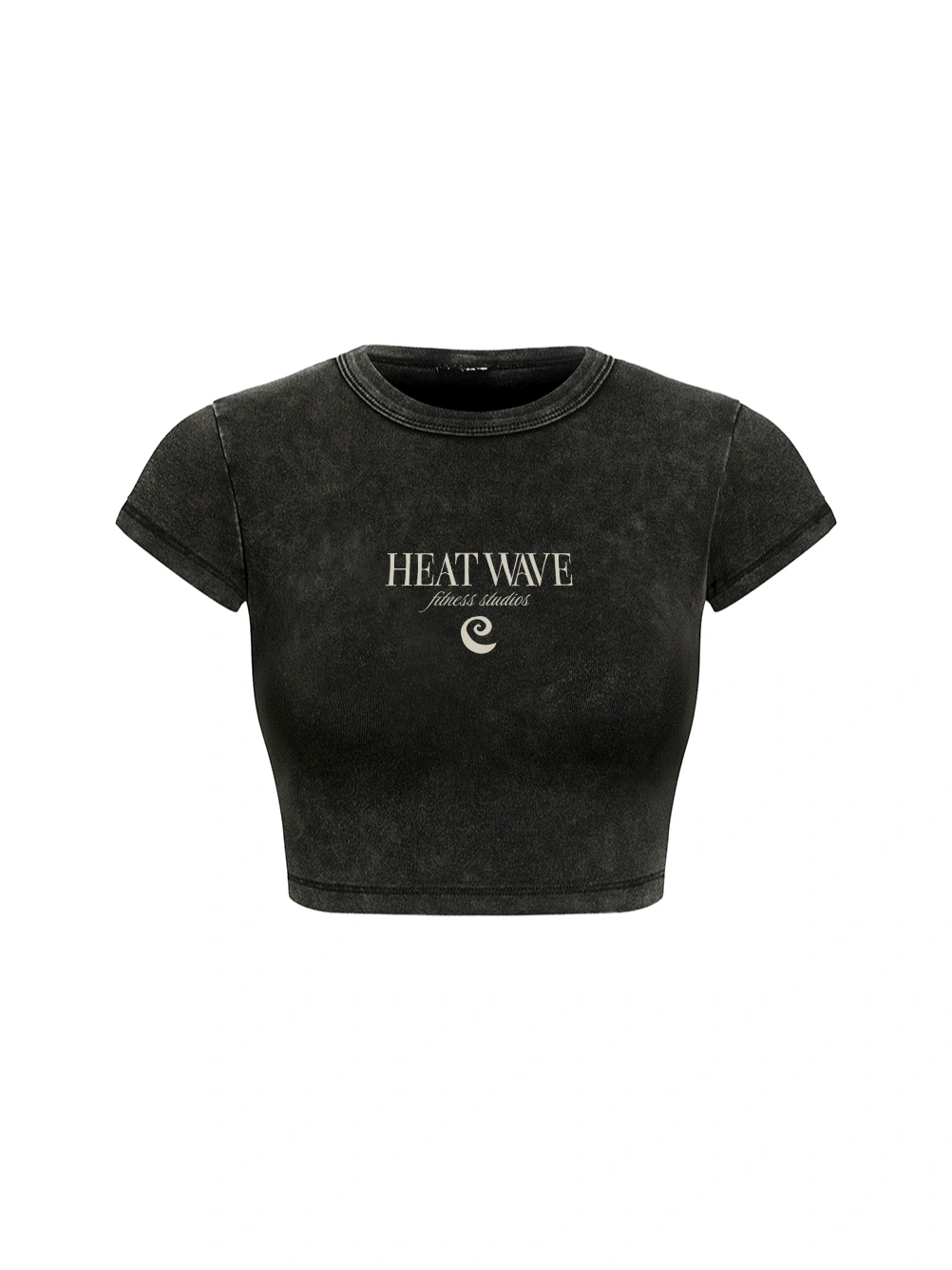 Caesars. Lattes. Pilates. Crop Top Black Front.png