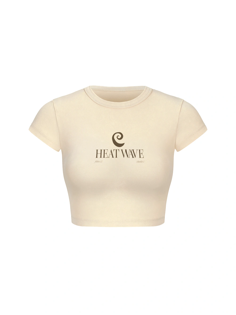 Caesars. Lattes. Pilates. Crop Top Cream Front.png