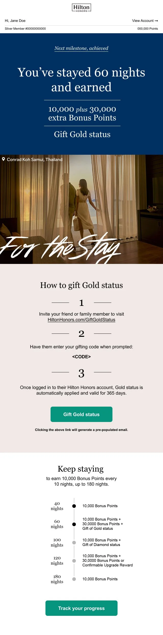 Bonus Gift Gold 60 nights email