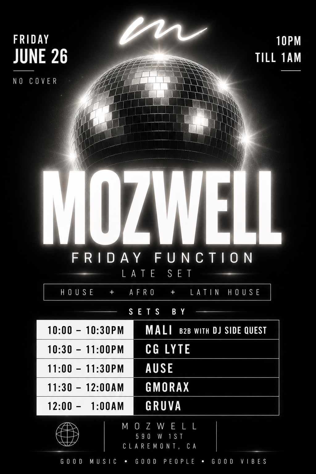 Friday Function @ Mozwell Claremont