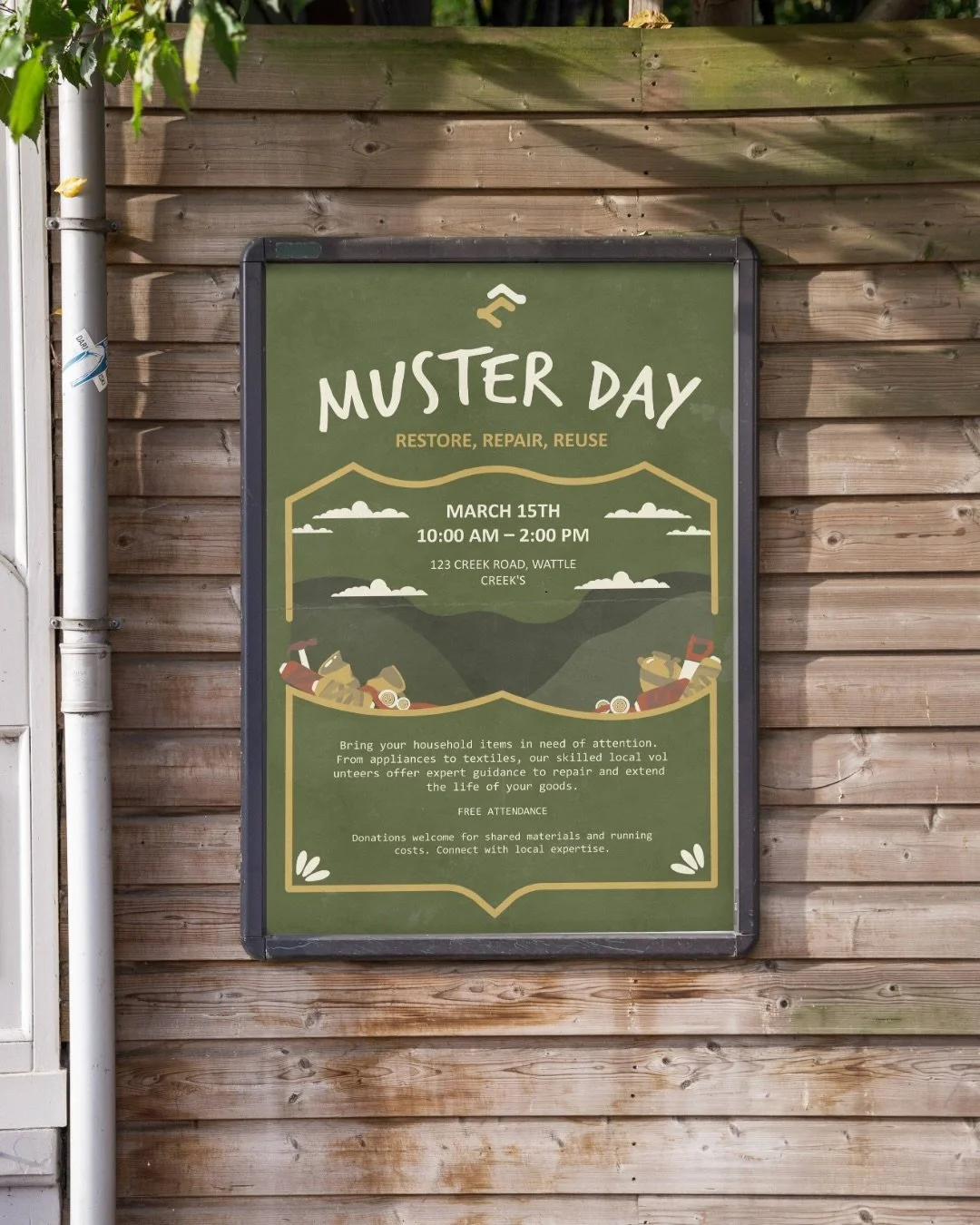 Another look at Muster, this time through the photographic style.

The imagery centres on service and community. Hands at work, people helping people.

Alongside the illustrative elements, the photography grounds the brand and gives it weight.

It ma