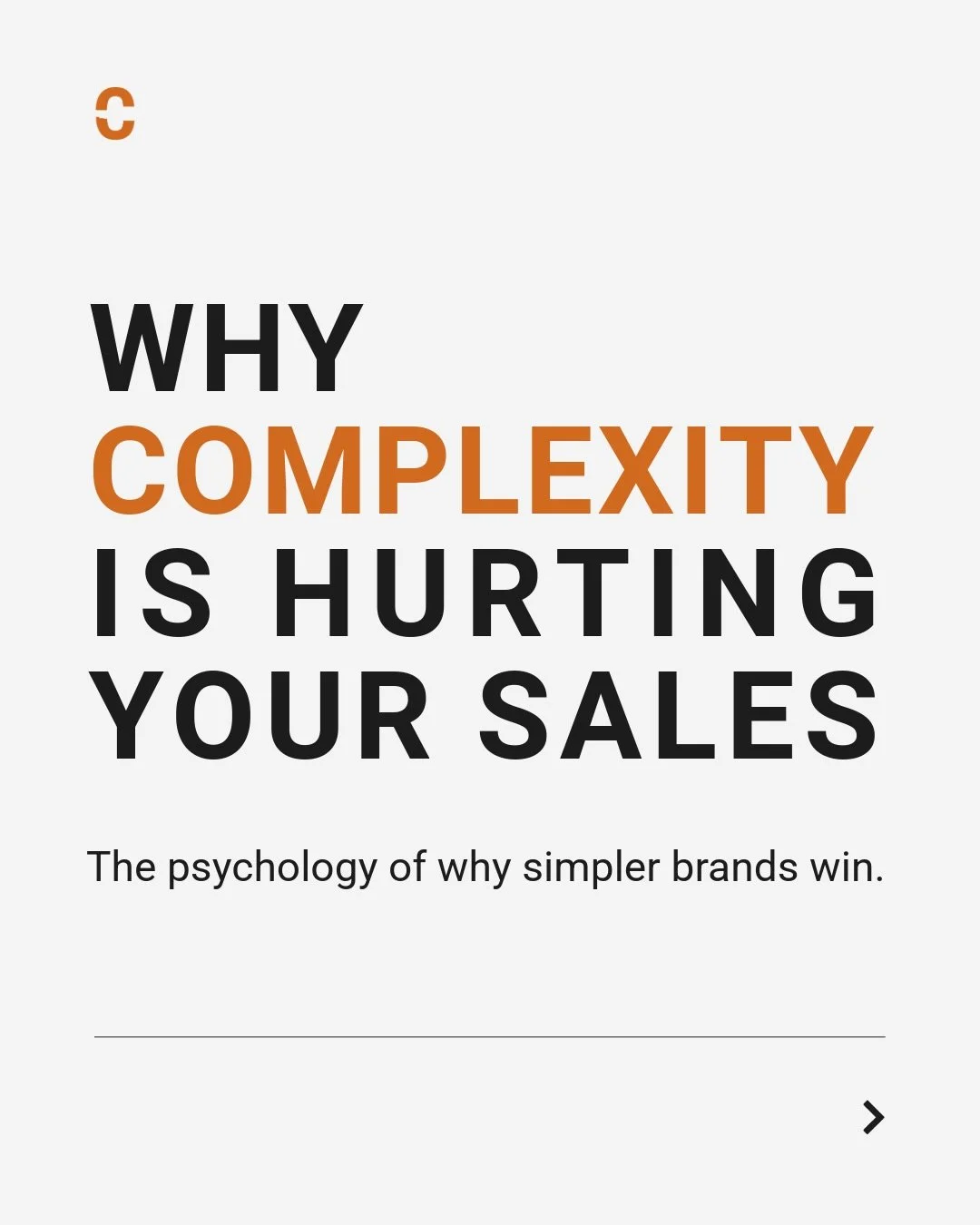 We are exposed to a lot of information every day.

When everything is competing for attention, the brands that stand out are often the ones that are easiest to understand.

Swipe through to see why complexity might be making it harder for people to c