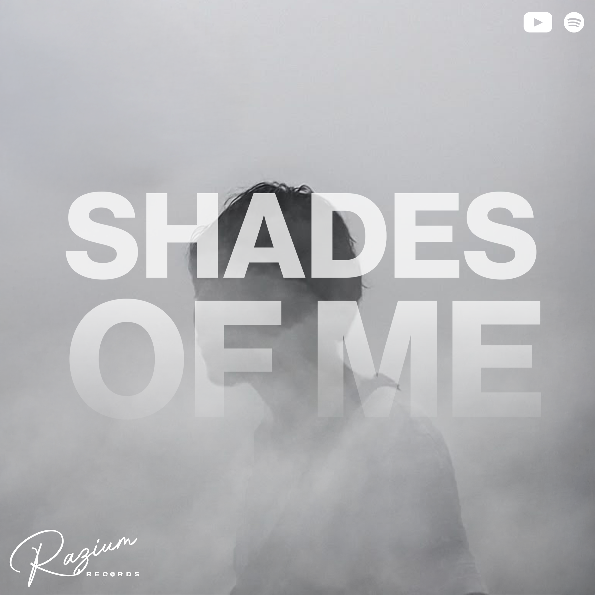 Close-up of a gray booklet cover featuring the large, white, partly obscured text reading 'SHADES OF' and the smaller white text 'Ragium Records' at the bottom left corner.