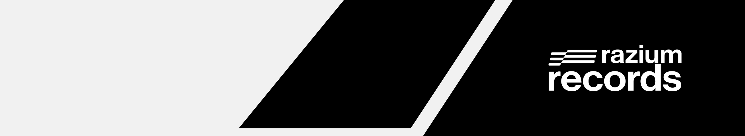 Razium Records logo with black and white geometric design.
