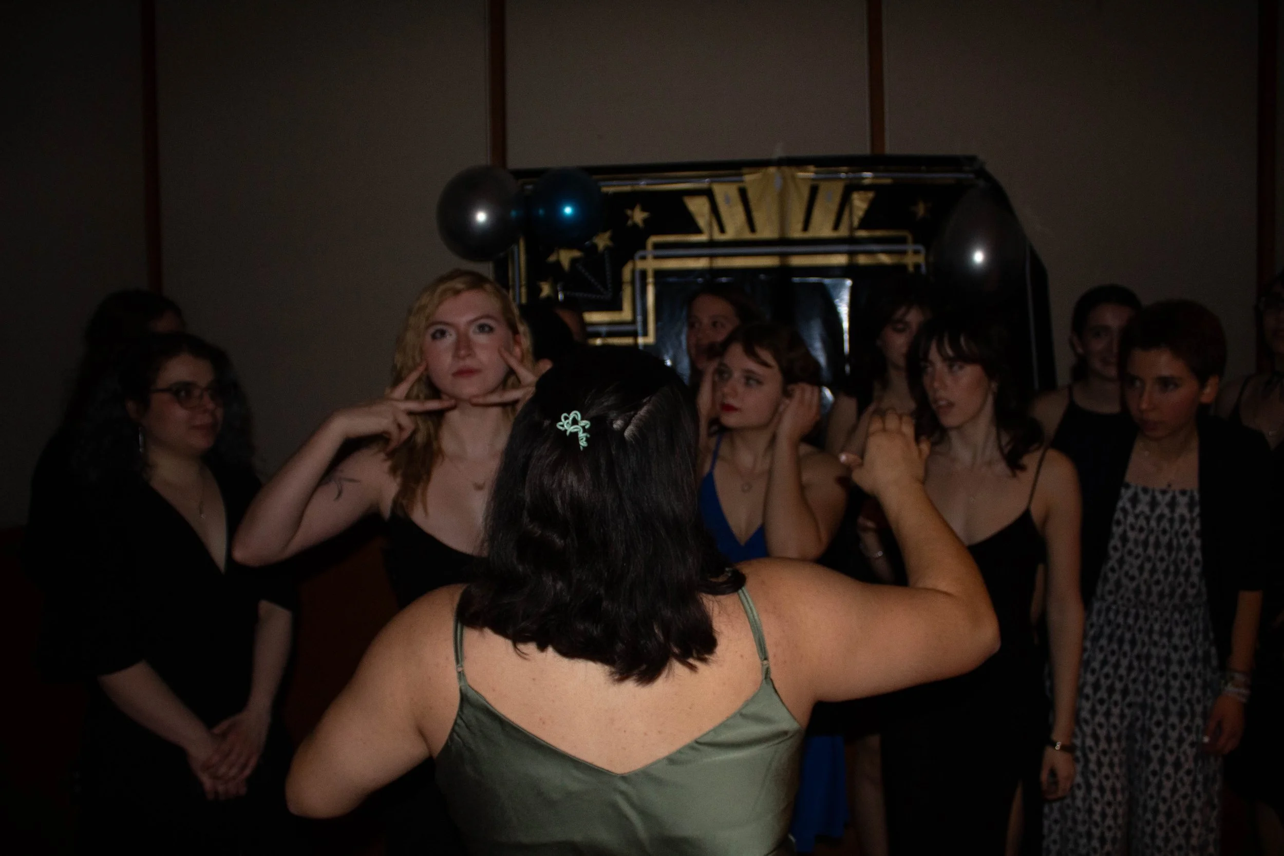 Candid for organizing the group picture