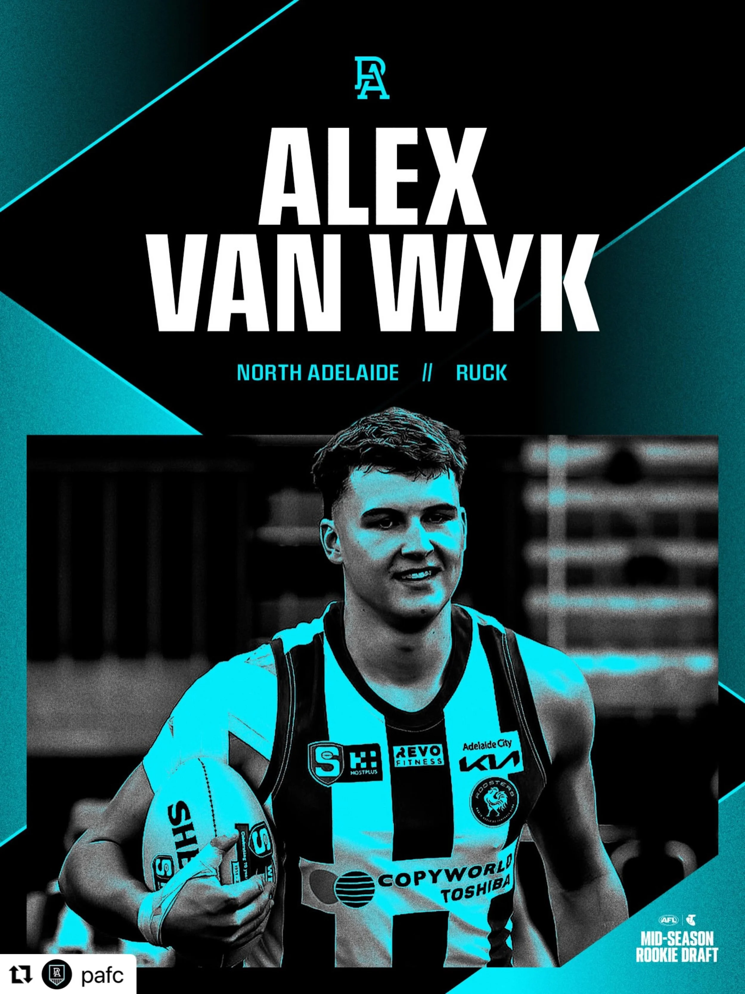 So good!! 🙌 congratulations @alexvanwykk 

The journey begins 
・・・
van wyk is our pick ✅

the promising ruck is our latest mid-season draft pick 🤝