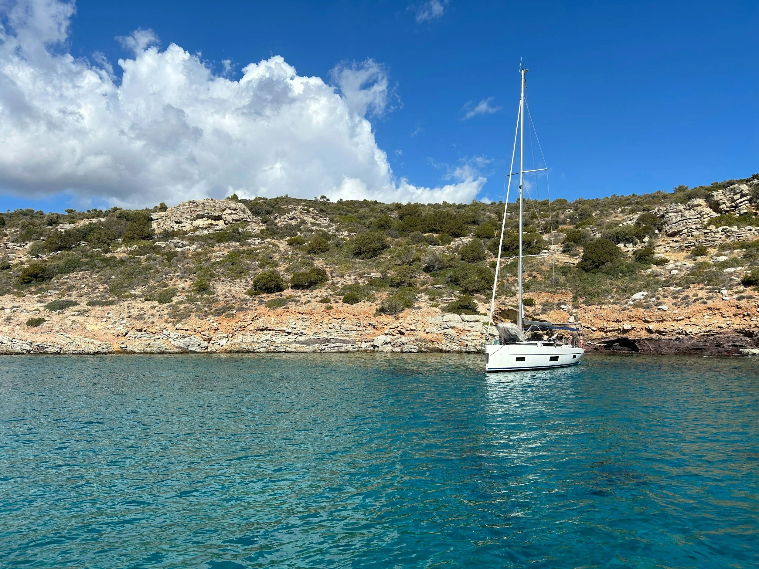 A boat on turquoise sea