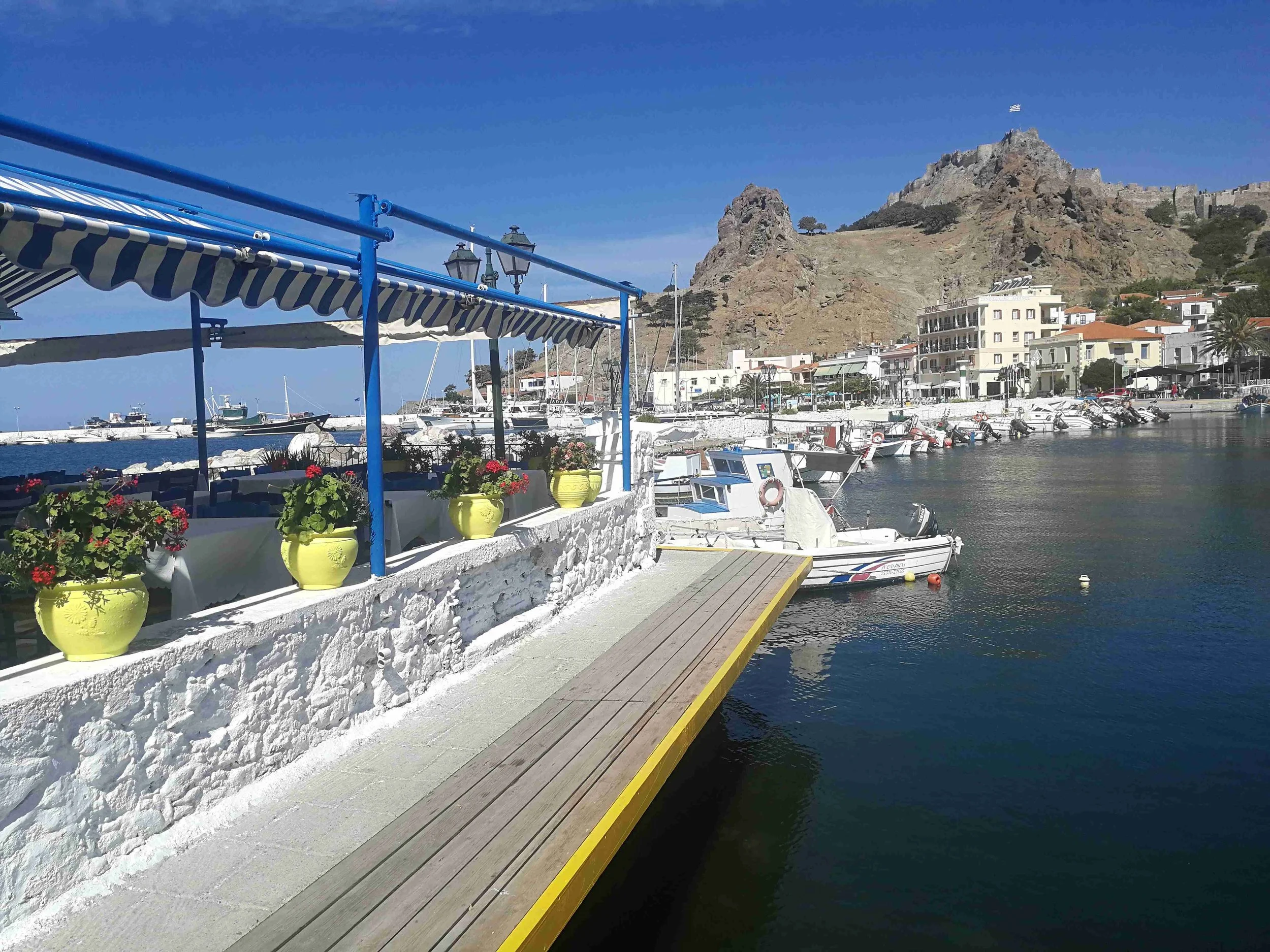 The harbour at myriana lemnos