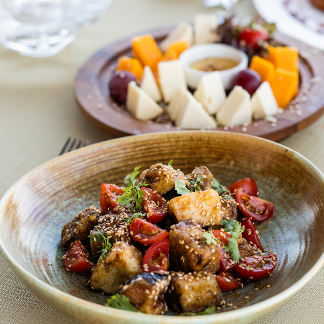 A plate of vegan food