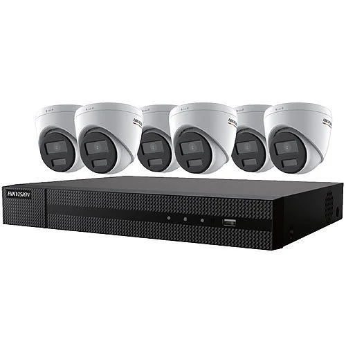 Hikvision ColorVu 7-Piece Kit, (6) DS-2CD1347G2-LUF 4MP IP Cameras, (1) ERI-K108-P8 8-Channel 4K NVR
