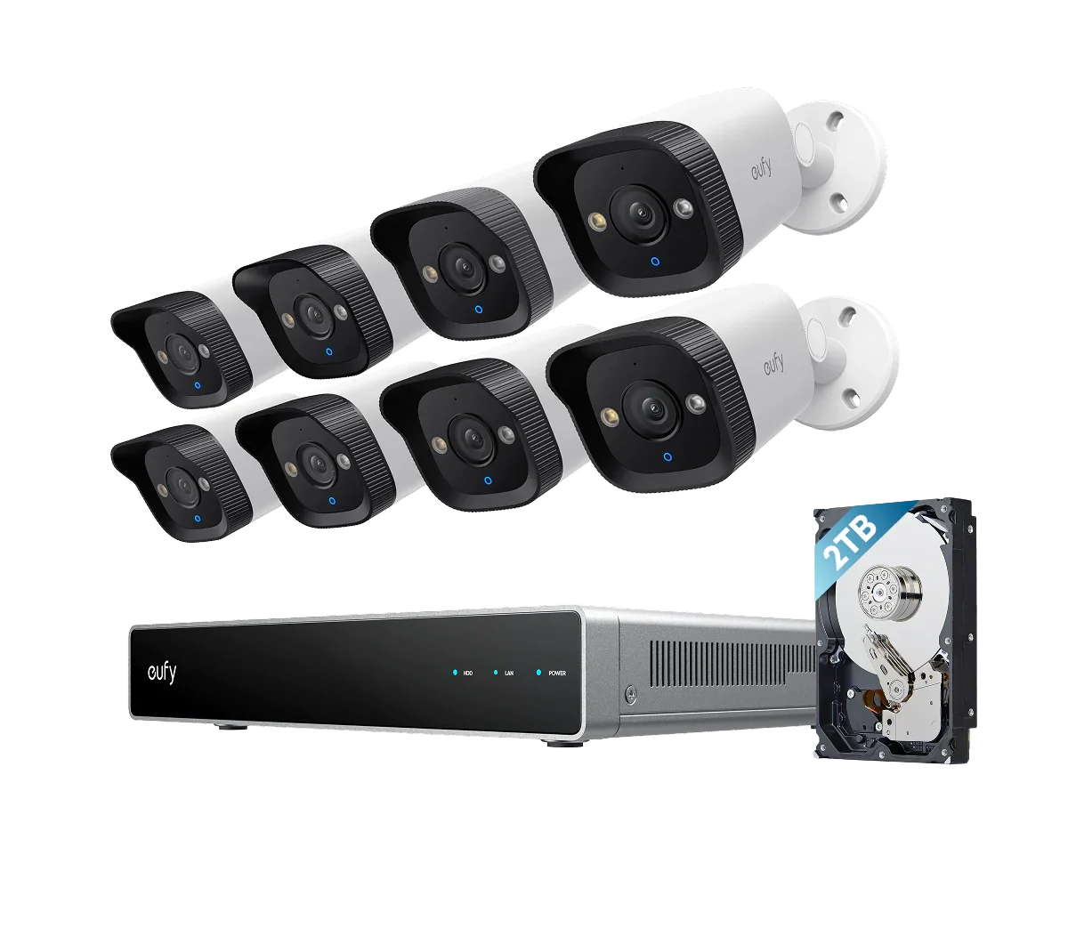 eufy PoE NVR System E40- 8× 4K Bullet Cameras