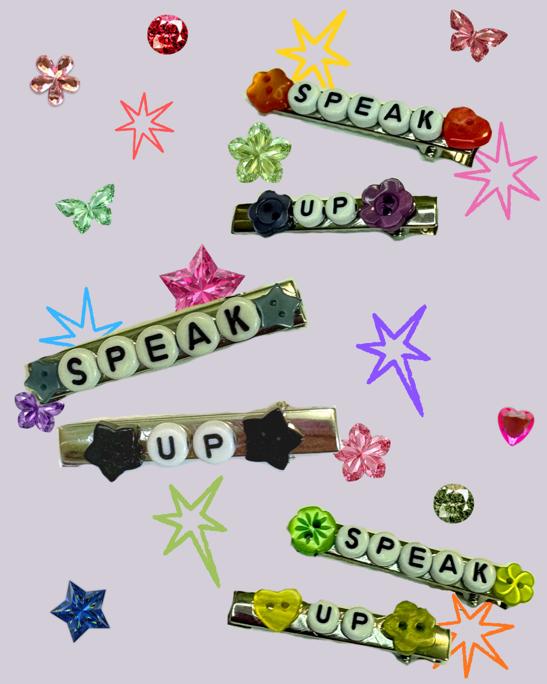 Speak Up Hair Clips Set