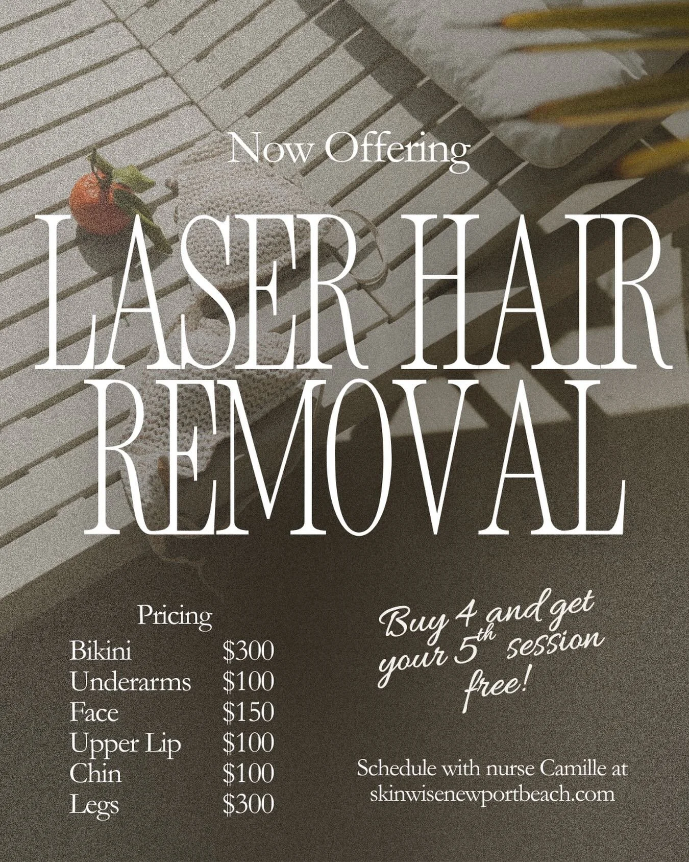 ✨ Now Offering Laser Hair Removal ✨

Silky smooth skin without the constant shaving, waxing, or irritation. Our new Forever Bare laser is fast, comfortable, and incredibly effective&mdash;and treatments take just minutes.

Nurse Camille is now bookin