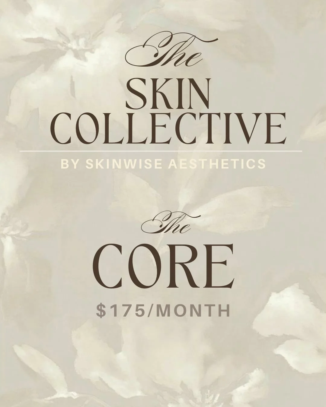 The Core Membership✨  Healthy, radiant skin is built in the small things done consistently over time.

The Skin Collective was created to simplify skin maintenance while giving patients access to curated treatments designed to age beautifully and nat