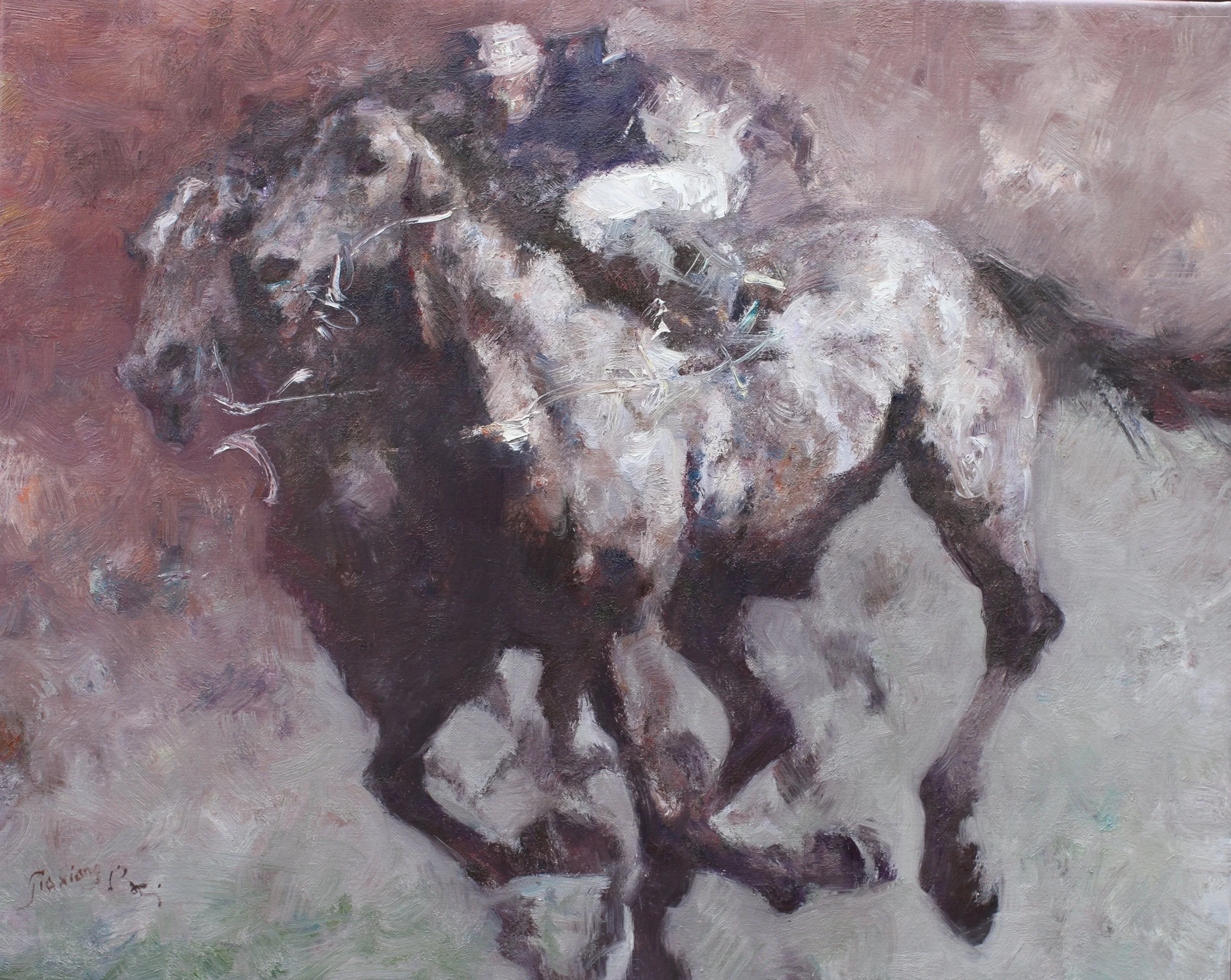 贝家骧 奋蹄搏击 Striking 布面油画 75×60cm 2015.JPG