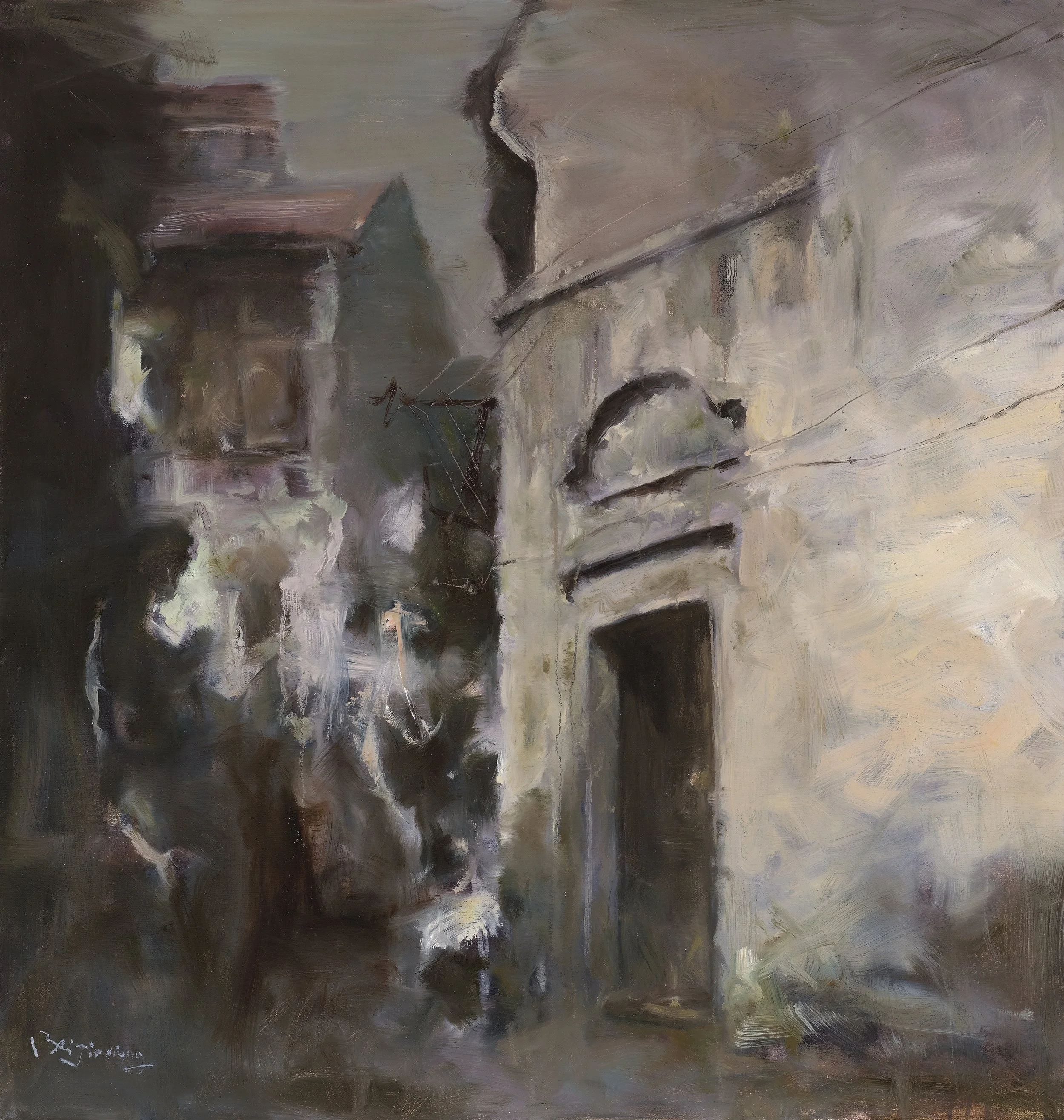 贝家骧 孟将弄 Mengjiang Lane 布面油画 95×100cm 2016.jpg