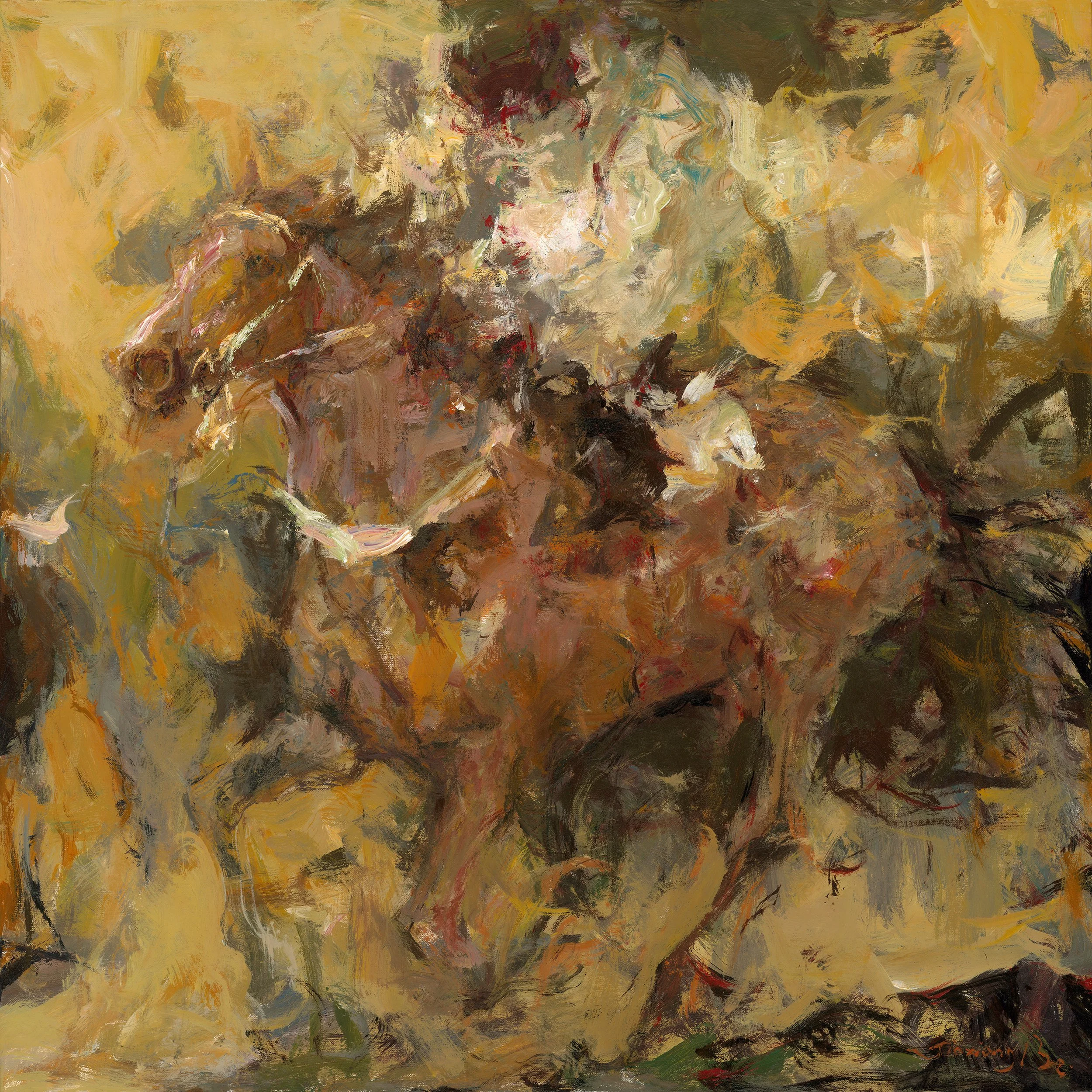 贝家骧 惊雷 Thunderclap 布面油画 100×100cm 2025.jpg