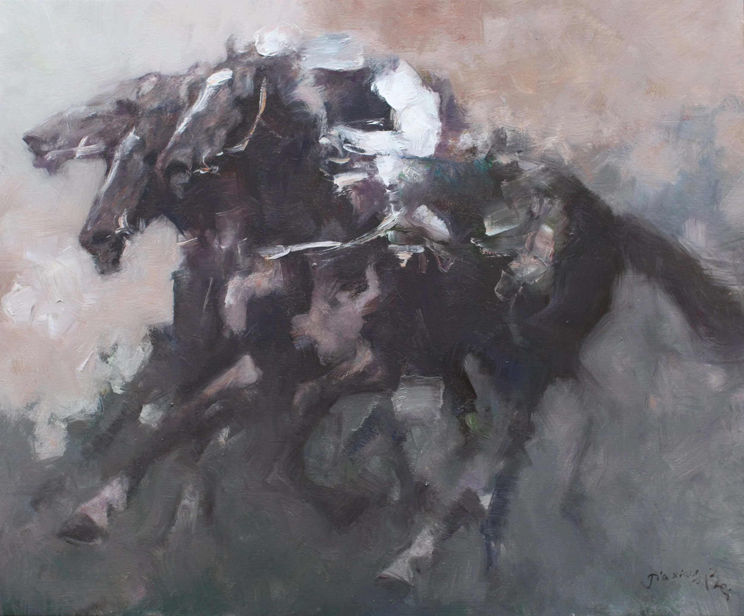 贝家骧 后来居上 Comeback 布面油画 75×62cm 2015.JPG