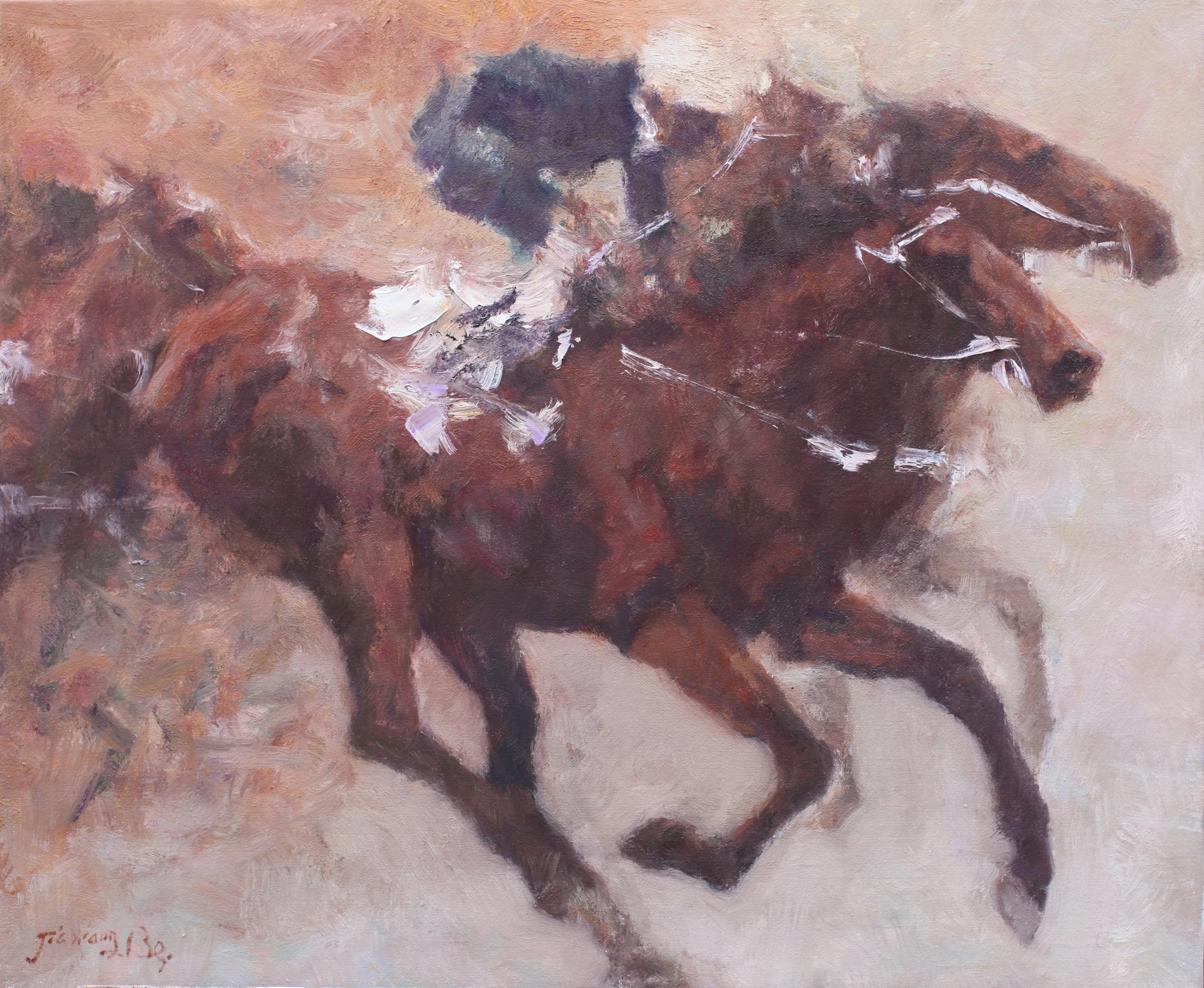 贝家骧 竞技 The Contest 布面油画 73×60cm 2015.JPG