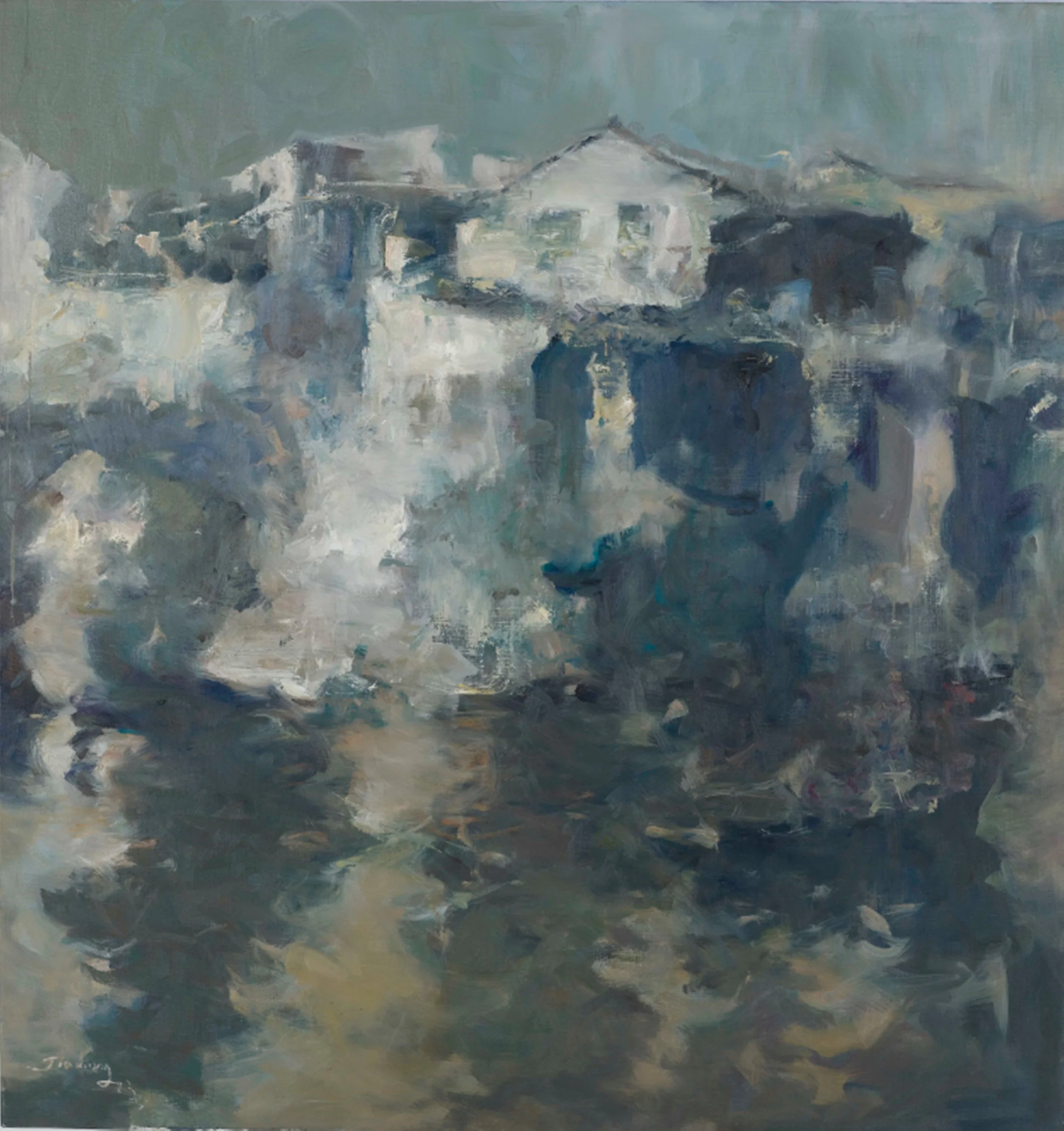 贝家骧 水乡09 Rivertown 09 布面油画 126×134cm 2019.jpg