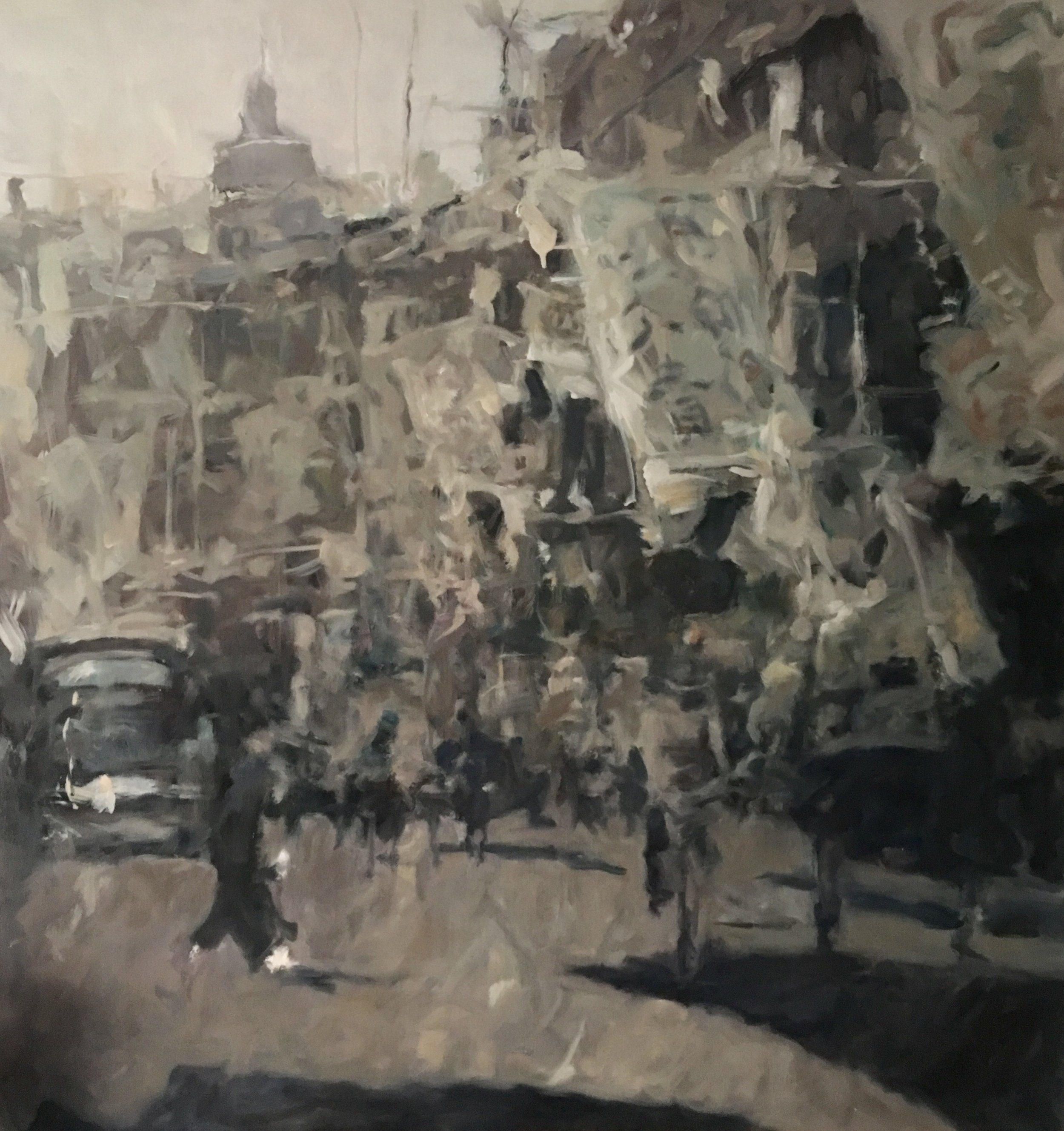 贝家骧 勿算闹猛 Not too Bustling 布面油画 126×134cm 2019.jpg